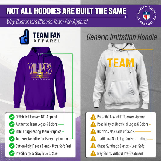 Minnesota Vikings NFL Overtime Blueprint Pullover Hoodie Men Women - Purple