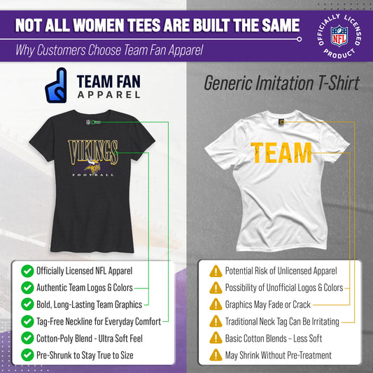 Minnesota Vikings Overtime Blueprint Women's NFL Short Sleeve T-Shirt - Black