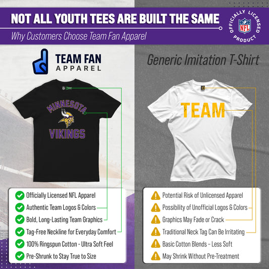 Minnesota Vikings Youth NFL Football T-Shirt - Black