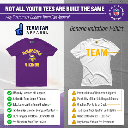 Minnesota Vikings Youth NFL Football T-Shirt - Purple