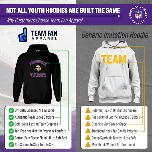 Minnesota Vikings Youth Gameday Hoodie Sweatshirt - Black