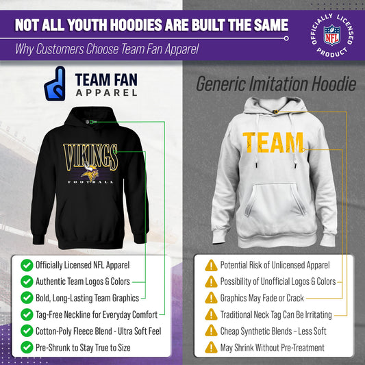 Minnesota Vikings NFL Youth Overtime Blueprint Fleece Hoodie Sweatshirt - Black