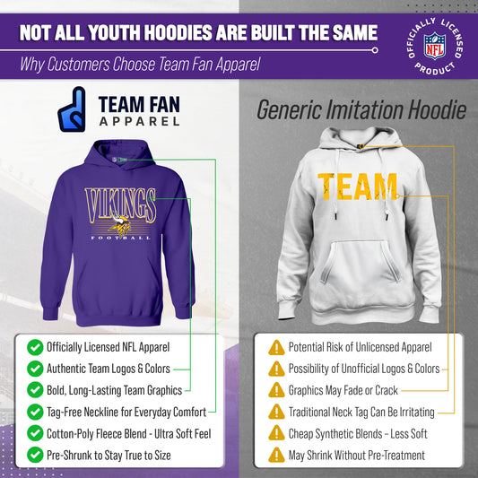 Minnesota Vikings NFL Youth Overtime Blueprint Fleece Hoodie Sweatshirt - Purple