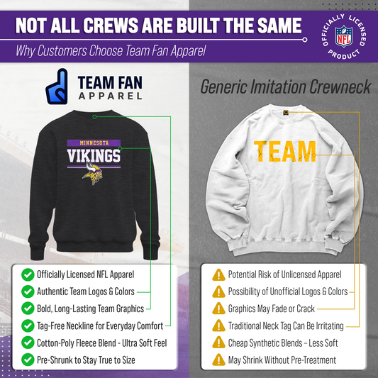 Minnesota Vikings NFL Team Block Crewneck Sweatshirt - Charcoal