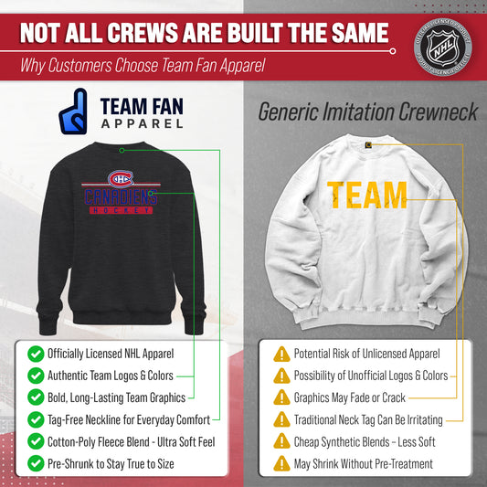 Montreal Canadiens NHL True Fan Fleece Crewneck Sweatshirt Men Women - Charcoal