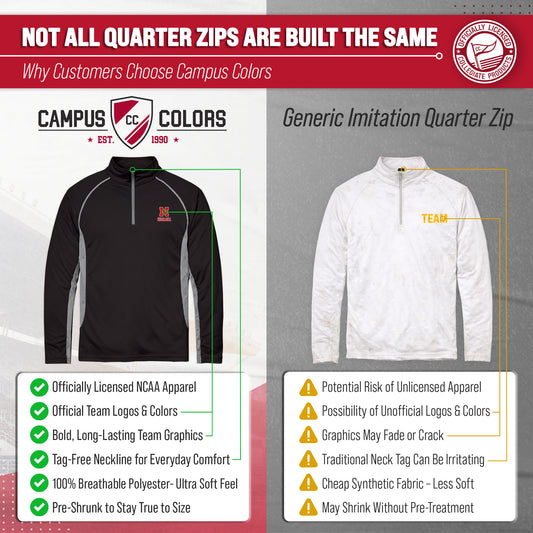 Nebraska Cornhuskers Campus Classic 1/4 Zip Windshirt Men's Pullover - Black