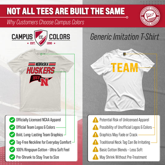 Nebraska Cornhuskers Varsity Club Pennant Shirt - Off White