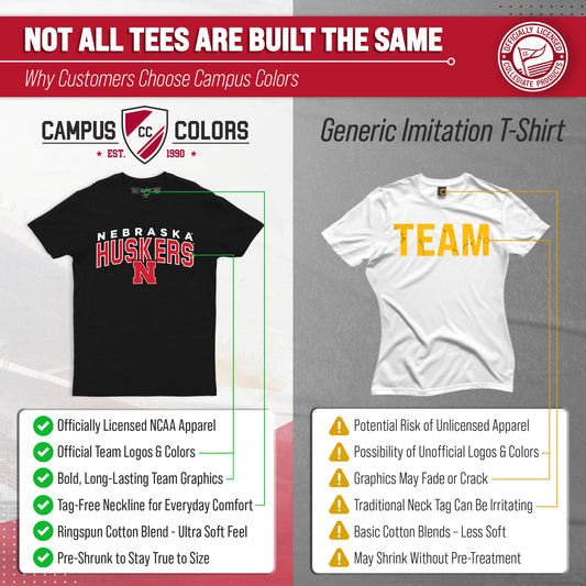 Nebraska Cornhuskers T-Shirt Heathered for Men and Women - Black Heather