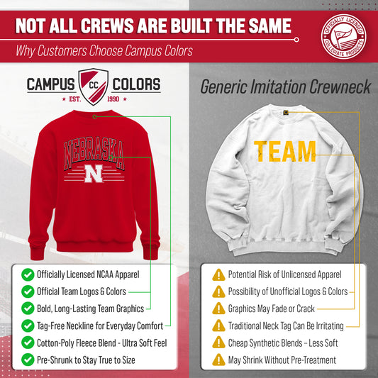 Nebraska Cornhuskers NCAA Overtime Classics Crewneck Sweatshirt Men Women - Red
