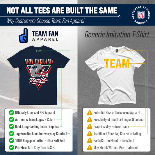 New England Patriots NFL Retro Triangle T-Shirt - Navy