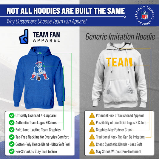 New England Patriots Modern Throwback Fleece Hoodie - Royal