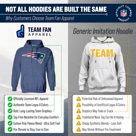 New England Patriots Modern Throwback Fleece Hoodie - Navy