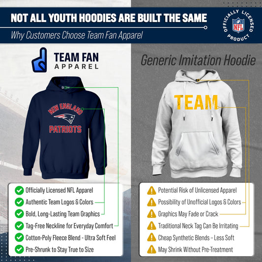 New England Patriots Youth Gameday Hoodie Sweatshirt - Navy