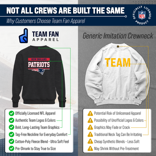New England Patriots NFL Team Block Crewneck Sweatshirt - Charcoal