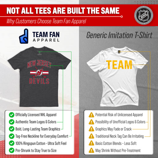 New Jersey Devils Devils Faceoff T-Shirt Jersey Stripe Unisex Tee - Black