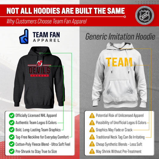 New Jersey Devils Devils Hoodie Sweatshirt for Men and Women - Charcoal