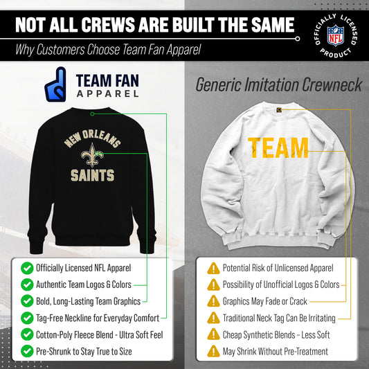 New Orleans Saints NFL Crewneck Sweatshirt - Black