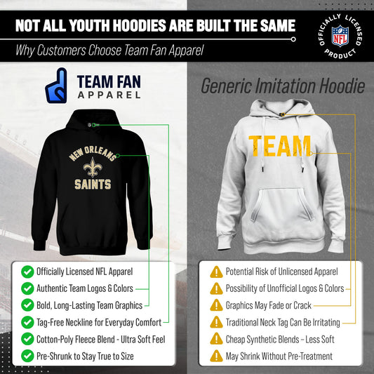New Orleans Saints Youth Gameday Hoodie Sweatshirt - Black