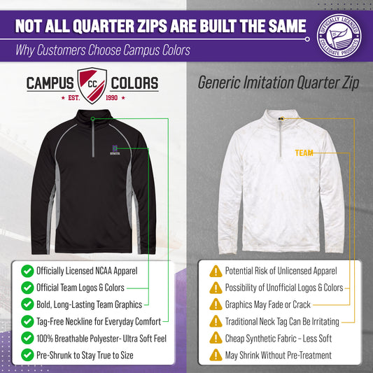 Northwestern Wildcats Campus Classic 1/4 Zip Windshirt Men's Pullover - Black