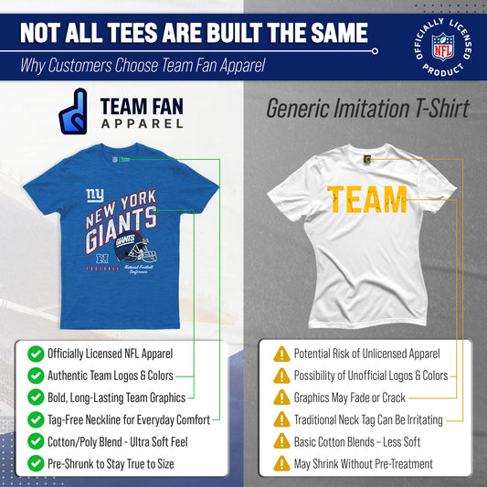 New York Giants NFL Distressed Helmet T-Shirt - Royal Heather