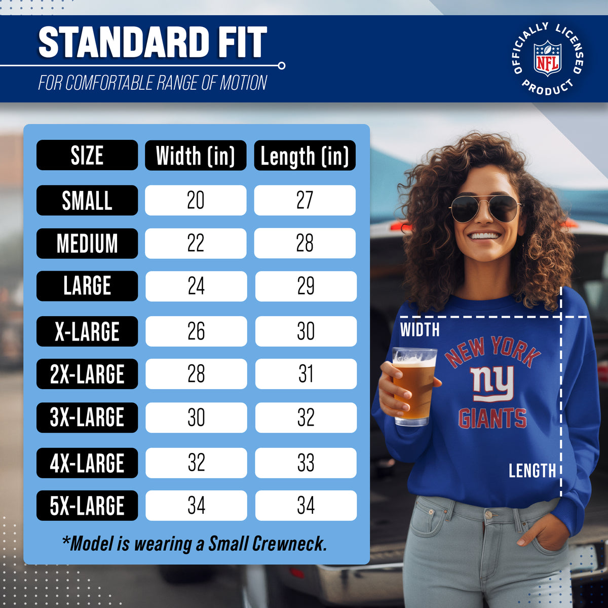 New York Giants NFL Crewneck Sweatshirt - Royal