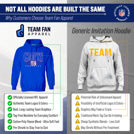 New York Giants NFL Overtime Blueprint Pullover Hoodie Men Women - Royal
