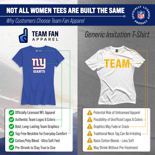 New York Giants Women's NFL Big Logo Cotton T-Shirt - Royal