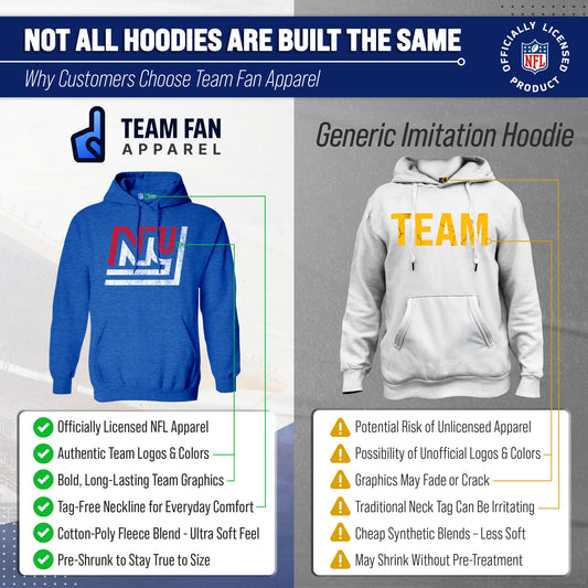 New York Giants Modern Throwback Fleece Hoodie - Royal