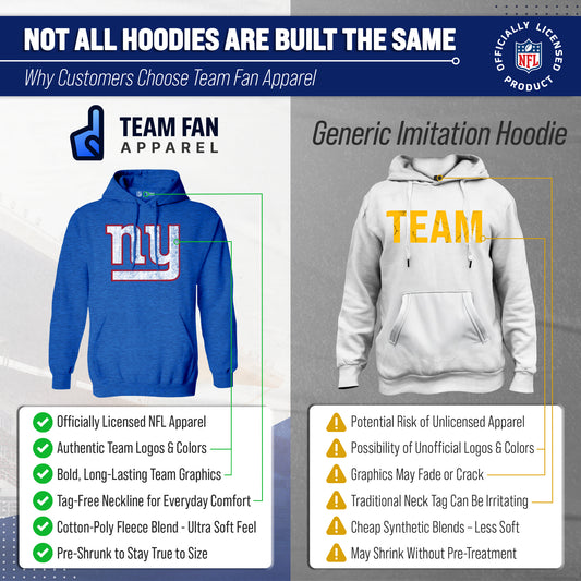 New York Giants Modern Throwback Fleece Hoodie - Blue