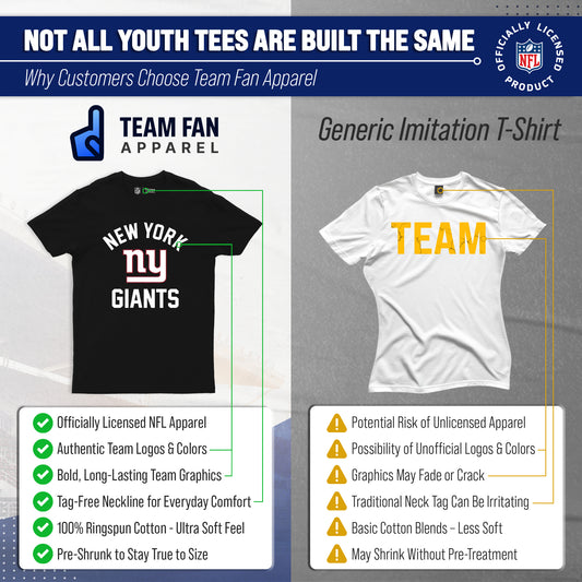 New York Giants Youth NFL Football T-Shirt - Black