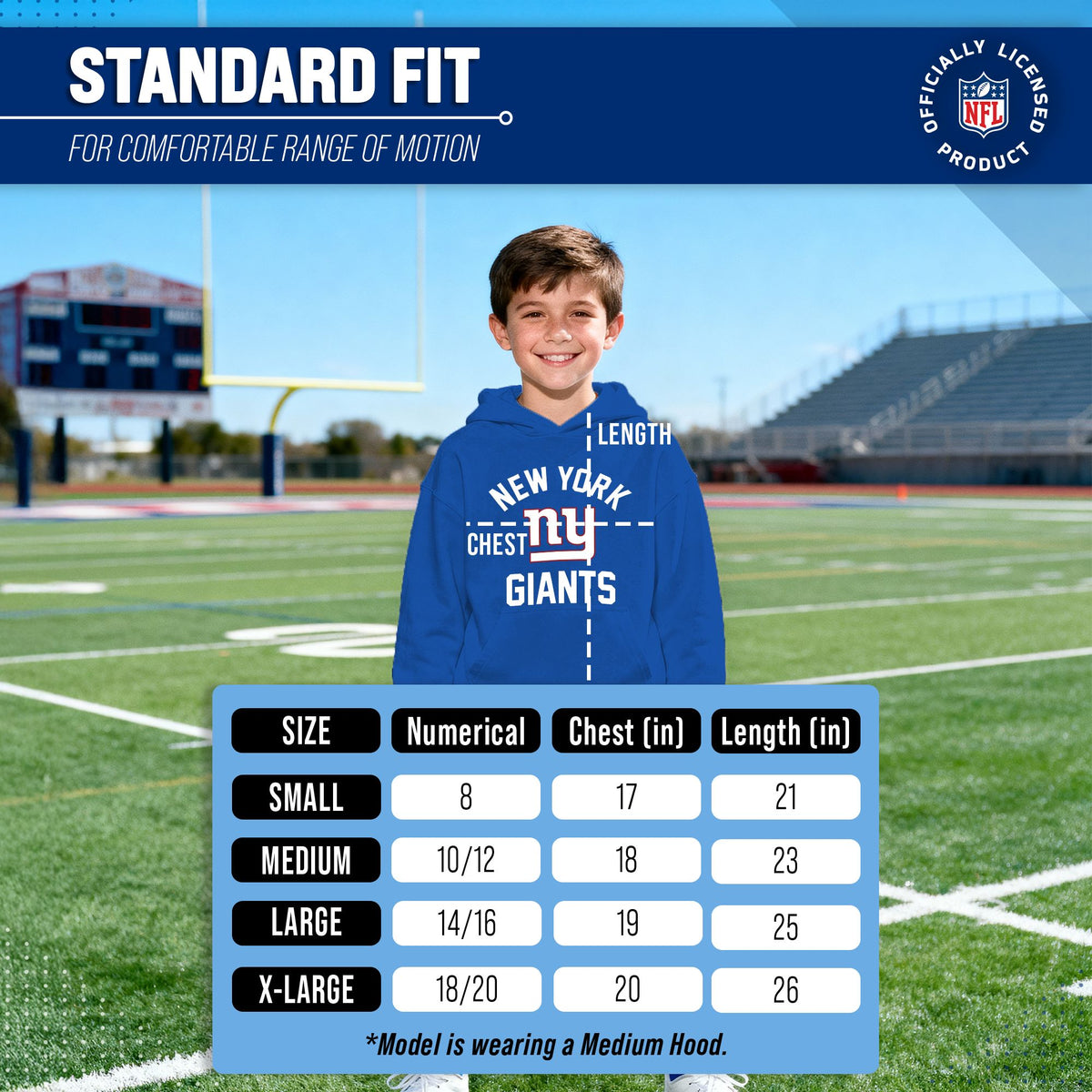 New York Giants Youth Gameday Hoodie Sweatshirt - Royal