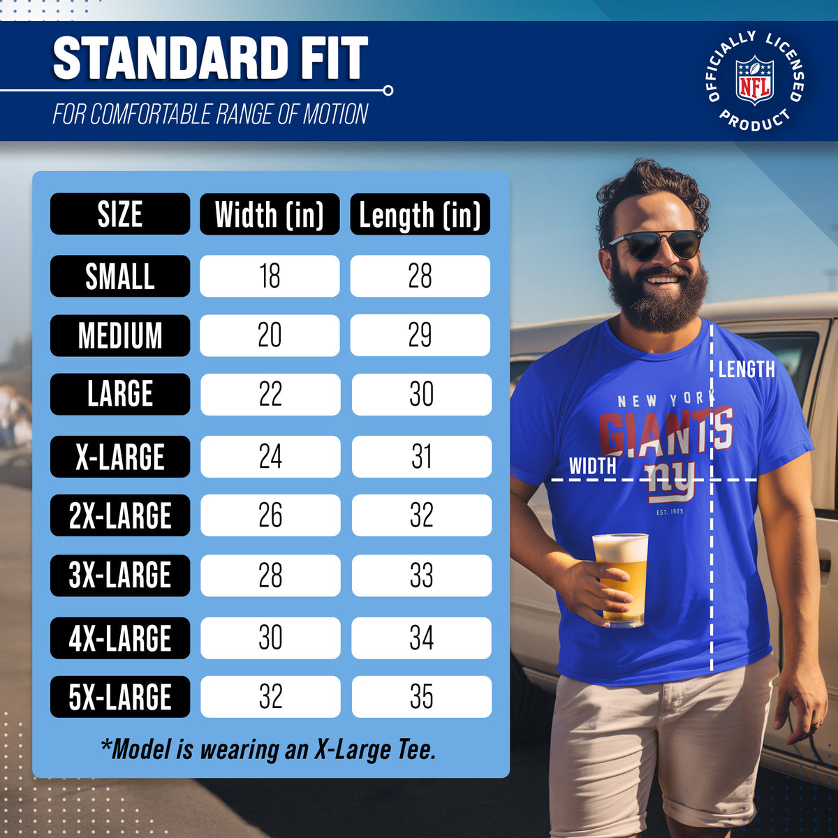 New York Giants NFL Color Block Tee - Royal