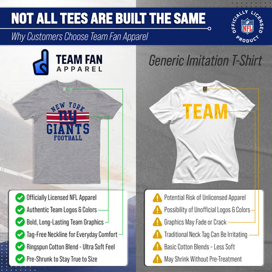 New York Giants Team Stripe Tee - Sport Gray