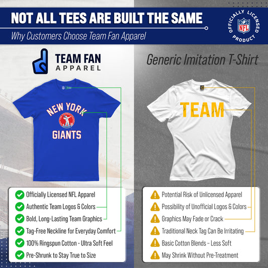 New York Giants Mens Womens Retro Gameday Tee - Royal
