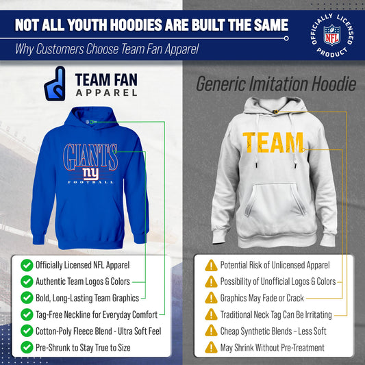 New York Giants NFL Youth Overtime Blueprint Fleece Hoodie Sweatshirt - Royal