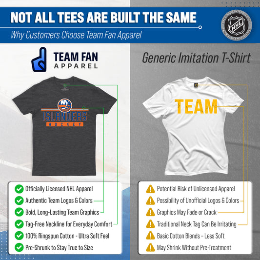 New York Islanders NHL True Fan Heather Charcoal T-Shirt Men Women - Charcoal
