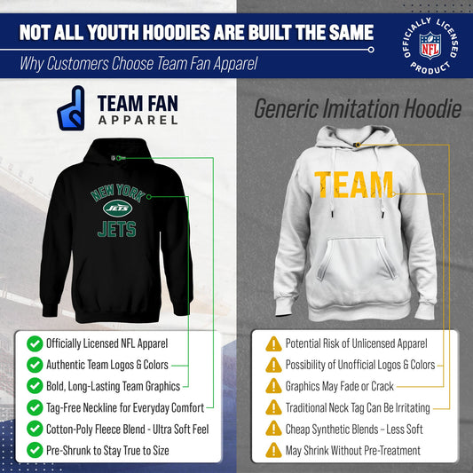 New York Jets Youth Gameday Hoodie Sweatshirt - Black