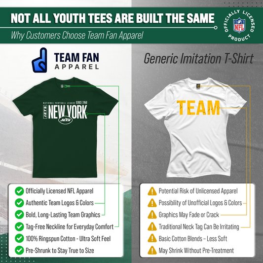 New York Jets NFL Youth Modern Endzone T-Shirt Unisex Short Sleeve - Forest Green