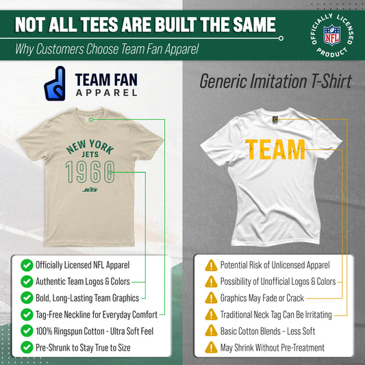 New York Jets Big Date Tag-Less T-Shirt - Natural