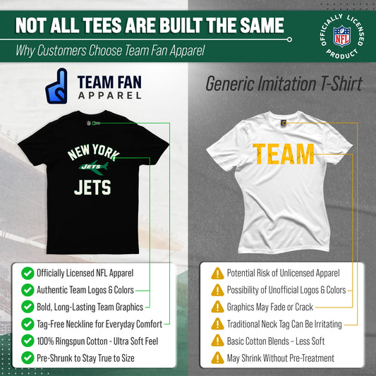 New York Jets Mens Womens Retro Gameday Tee - Black