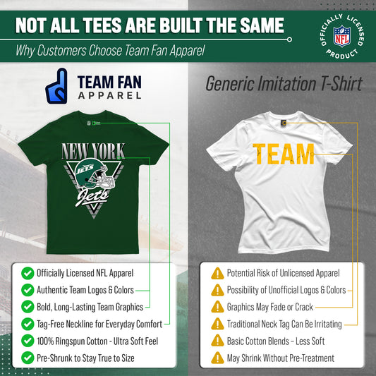 New York Jets NFL Retro Triangle T-Shirt - Forest Green