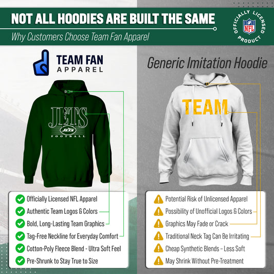 New York Jets NFL Overtime Blueprint Pullover Hoodie Men Women - Black