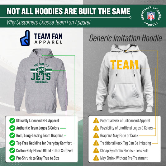 New York Jets Property Of Fleece Hoodie - Sport Gray