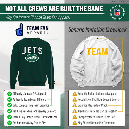 New York Jets NFL Home Team Fleece Crewneck Sweatshirt Men Women - Forest Green