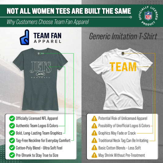 New York Jets NFL Womens Overtime Blueprint Tag-Less T-Shirt - Green