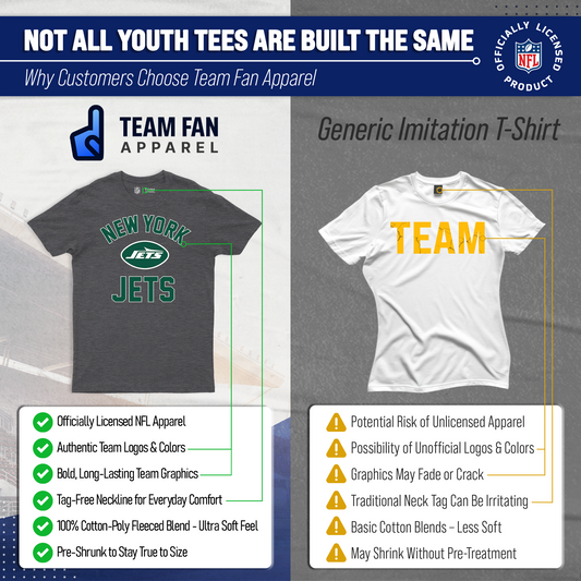 New York Jets Youth NFL Football T-Shirt - Charcoal