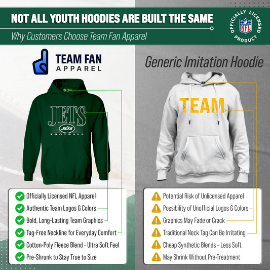 New York Jets NFL Youth Overtime Blueprint Fleece Hoodie Sweatshirt - Forest Green