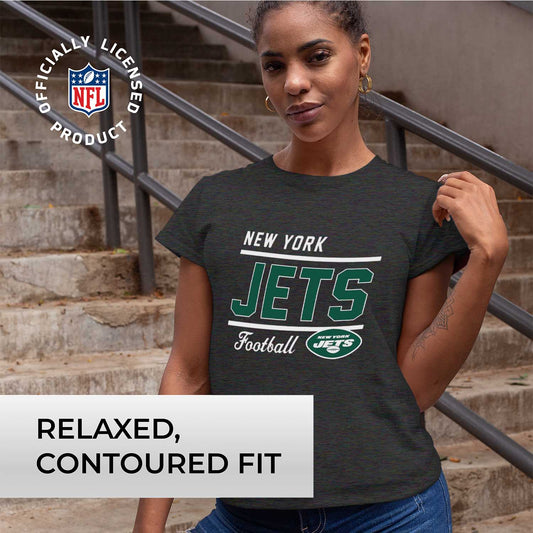 New York Jets Women's Plus Size NFL Gameday T-Shirt Relaxed Fit - Charcoal