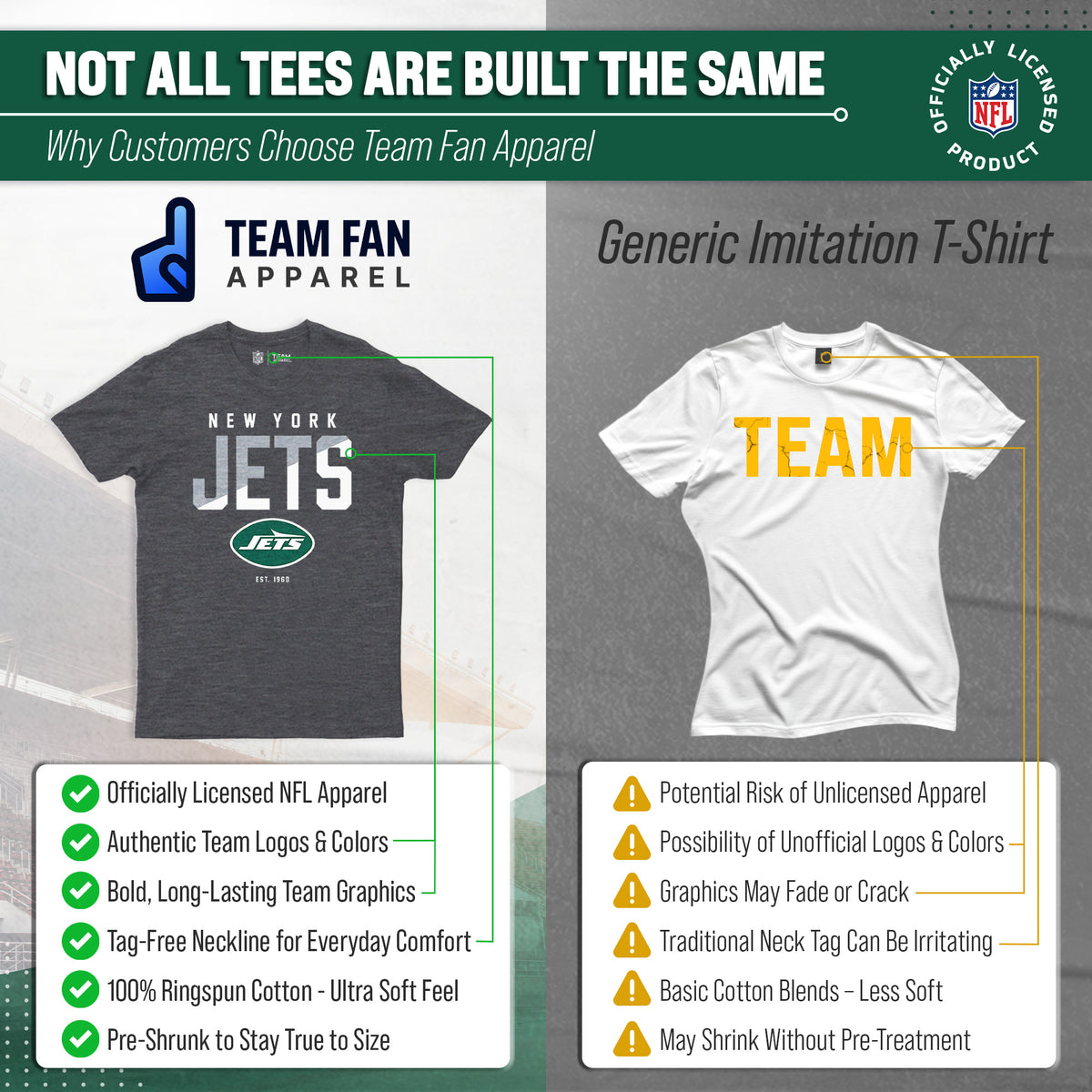 New York Jets NFL Color Block Tee - Forest Green