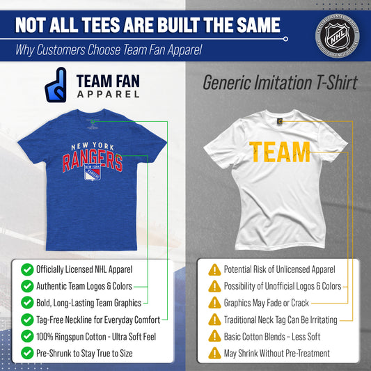 New York Rangers Rangers T-Shirt Heathered Cotton Tee for Men and Women - Royal